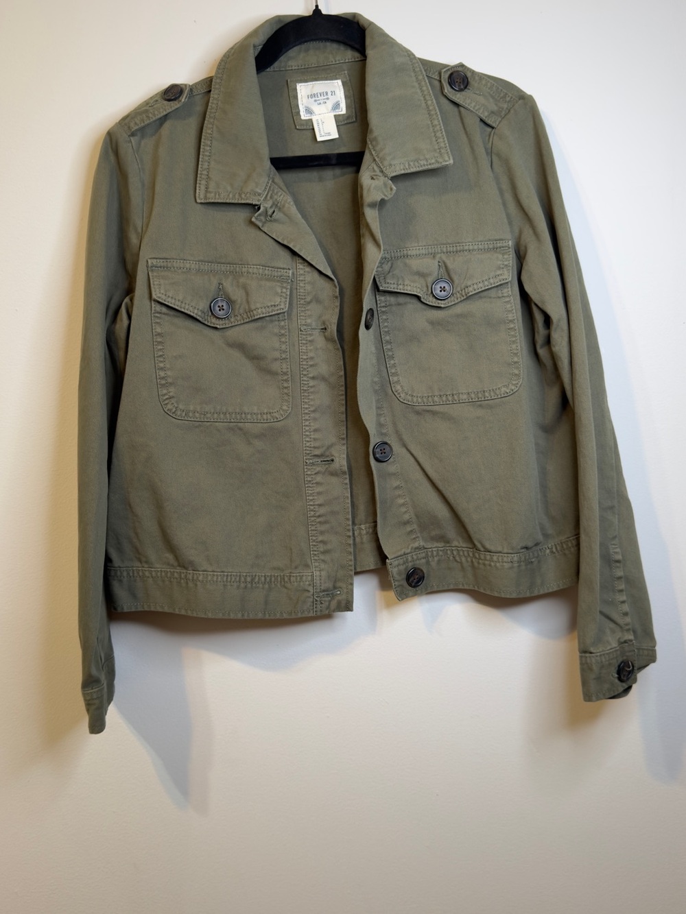 Forever 21 Olive Green Military-Style Utility Jacket